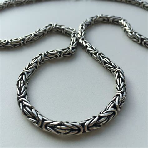 sterling silver byzantine chain necklace